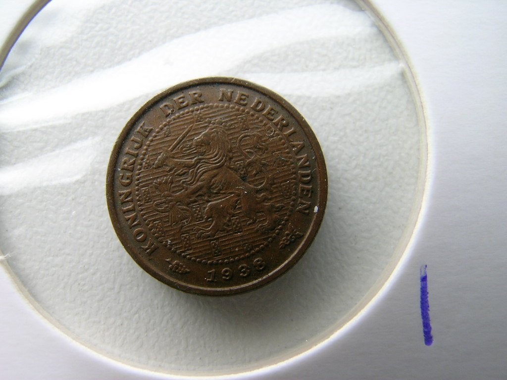 Halve Cent 1938 (nr 1), Ophalen of Verzenden, Koningin Wilhelmina, Overige waardes, Losse munt