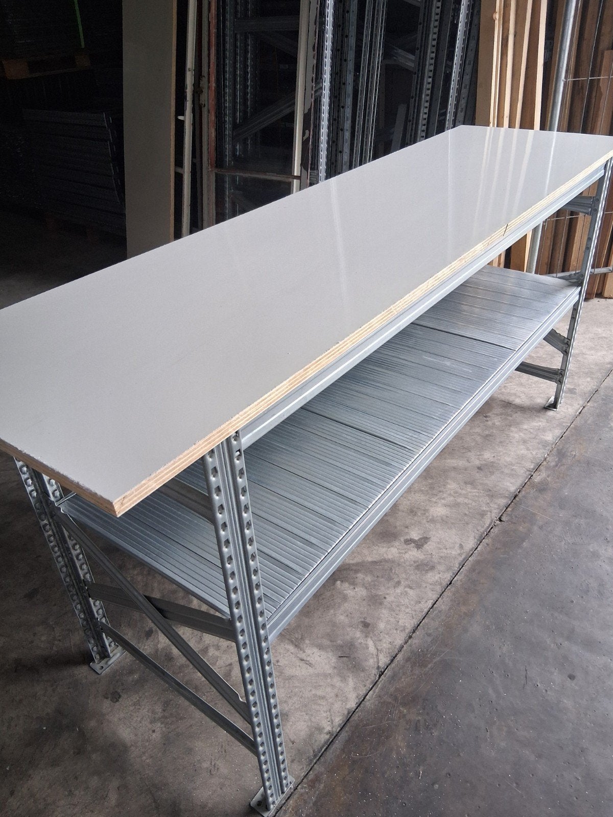inpaktafel werkbank metalsistem, Ophalen, 170 cm of meer