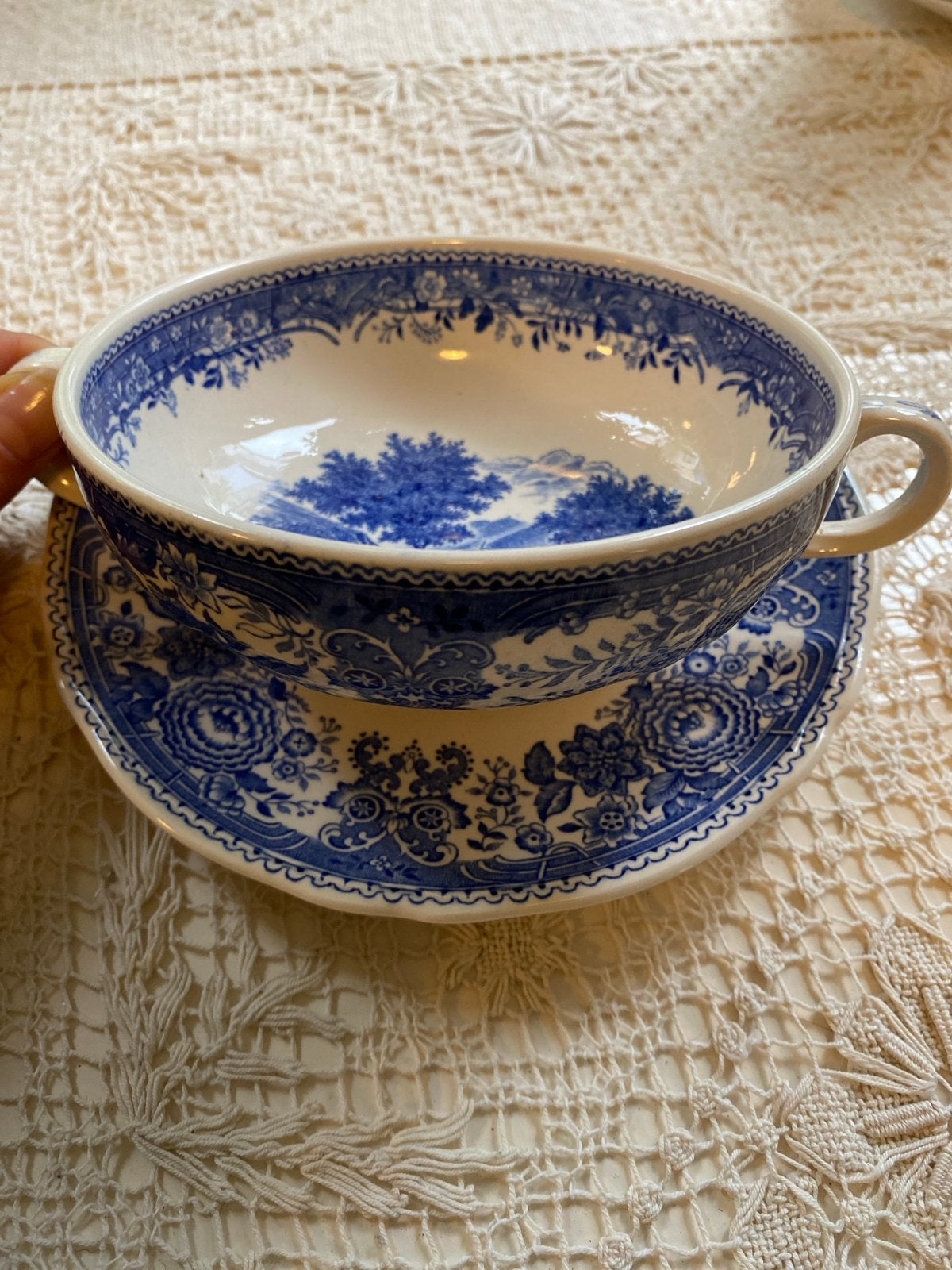 Vintage Villeroy & Boch Burgenland Soepkop met Schotel, Ophalen of Verzenden