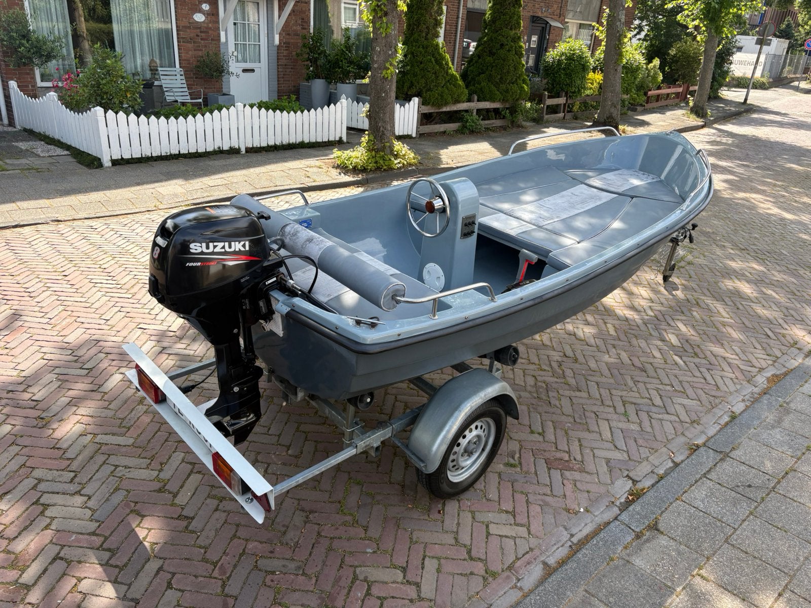 Nauteakos 390 sloep motorboot tender suzuki 8 pk en trailer., Ophalen, Gebruikt, 5 tot 10 pk, Viertaktmotor