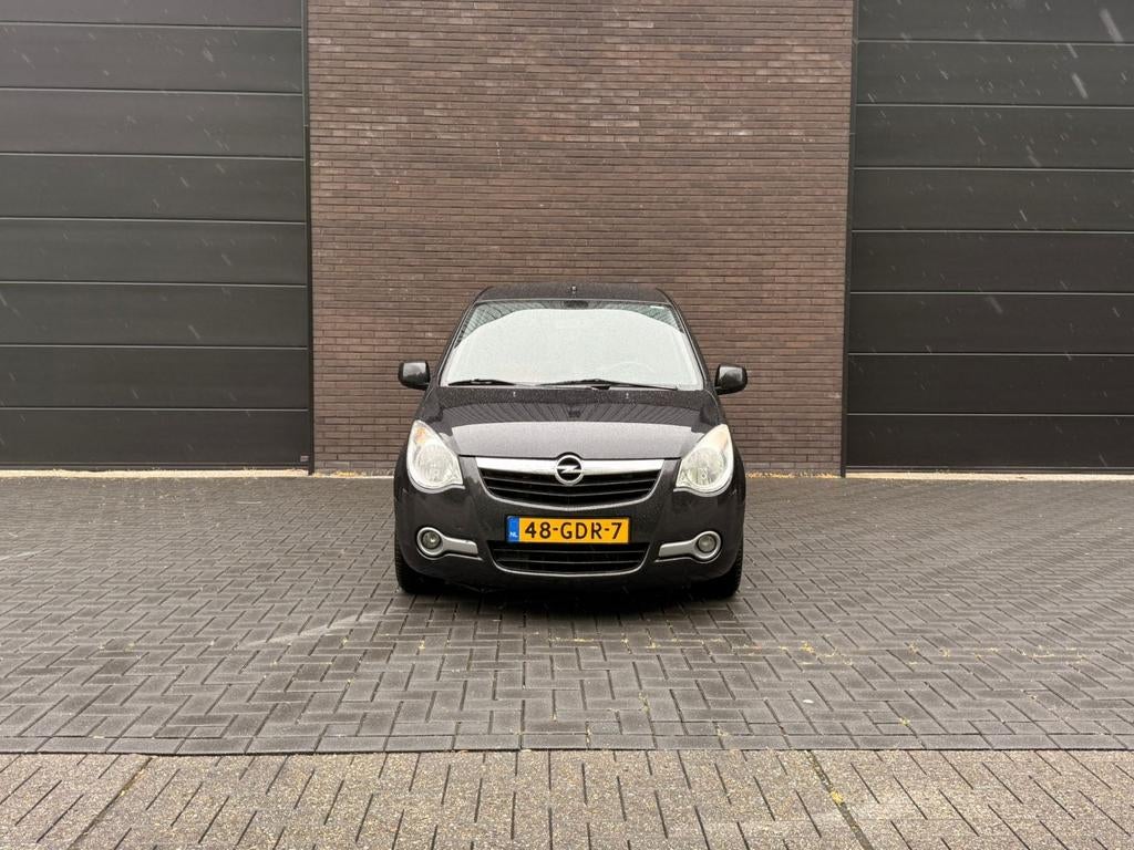 Opel Agila 1.2 16V 2008 Zwart 5DRS|AIRCO|LM-Velgen|APK 02-27, Voorwielaandrijving, Stof, 40 €/maand, 4 cilinders