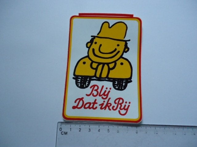 sticker oud BLIJ RIJ Auto bovag oldtimer klassieker retro -, Verzenden, Zo goed als nieuw, Bedrijf of Vereniging