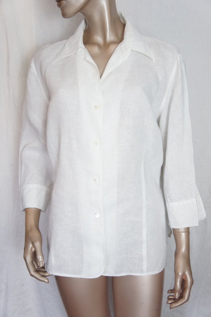 MARCO PECCI blouse  maat 44 LINNEN, Verzenden, Zo goed als nieuw, Maat 42/44 (L), Wit
