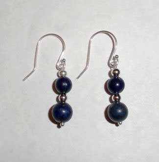 Oorbellen lapis lazuli zilver oorhangers, Hangers, Blauw, Nieuw, Ophalen of Verzenden