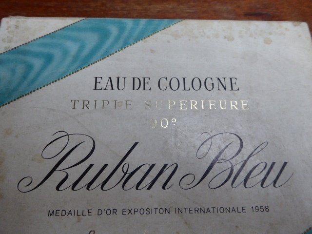 9 vintage flesjes eau de cologne, Ruban Bleu, Ophalen of Verzenden, Parfumfles, Gevuld
