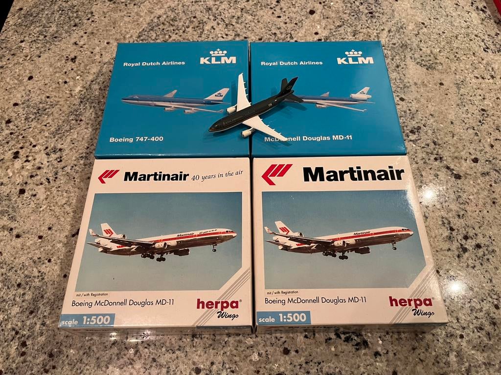 Herpa Wings 1/500 6 modellen, Verzenden, Gebruikt, Schaalmodel