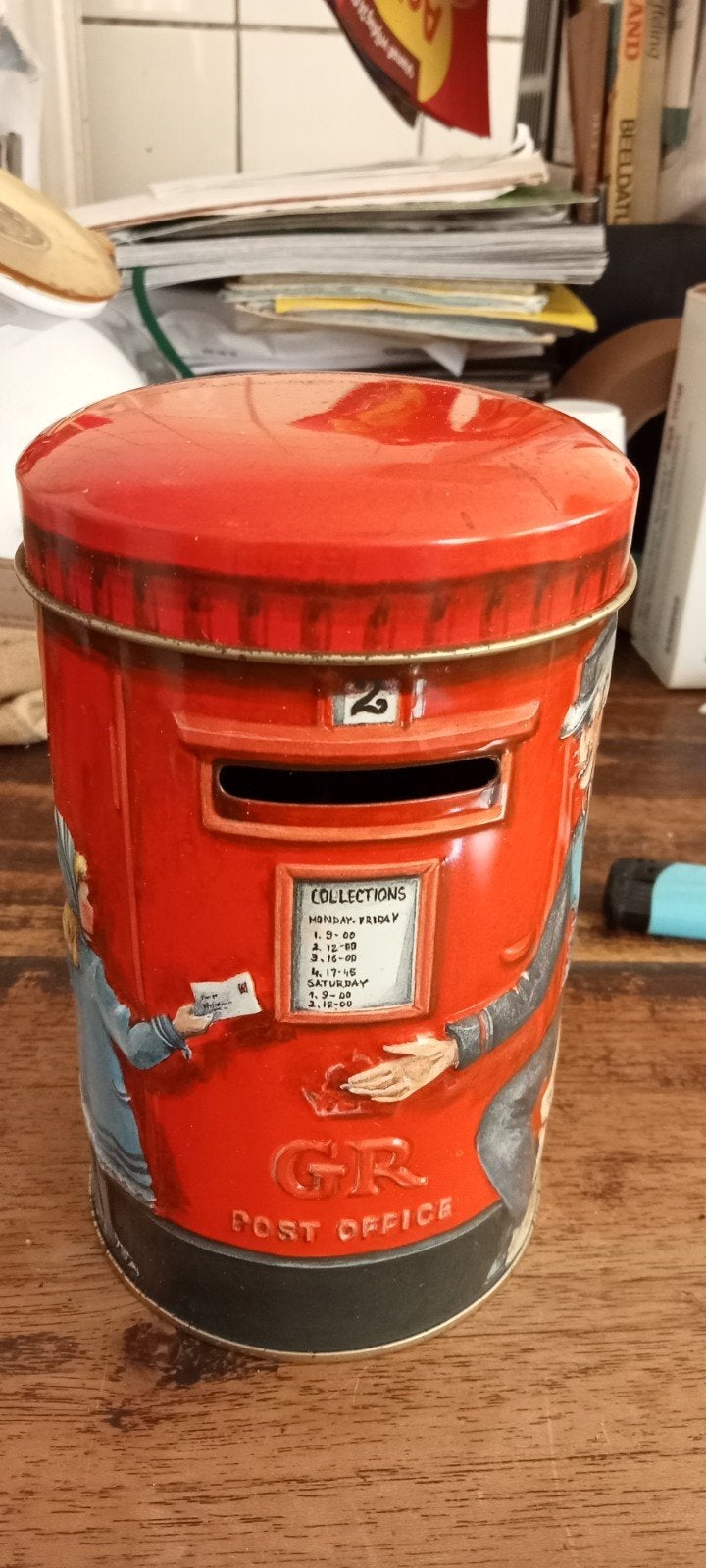 Vintage Churchill's Blik - Engelse Postbus Design, Ophalen of Verzenden, Gebruikt, Overige, Overige merken