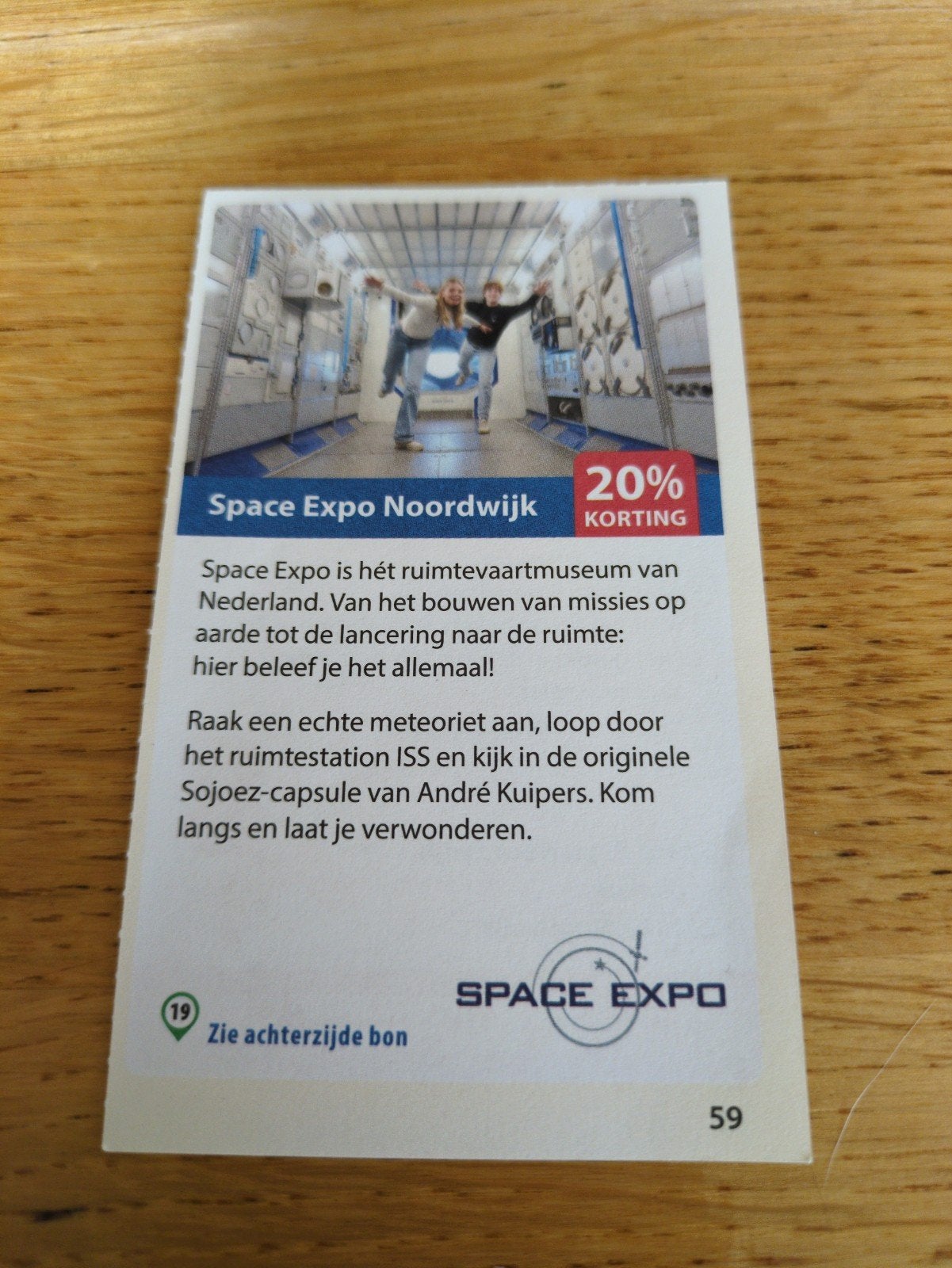 Kortingsbon voor Space Expo, Tickets en Kaartjes, Drie personen of meer, Kortingskaart