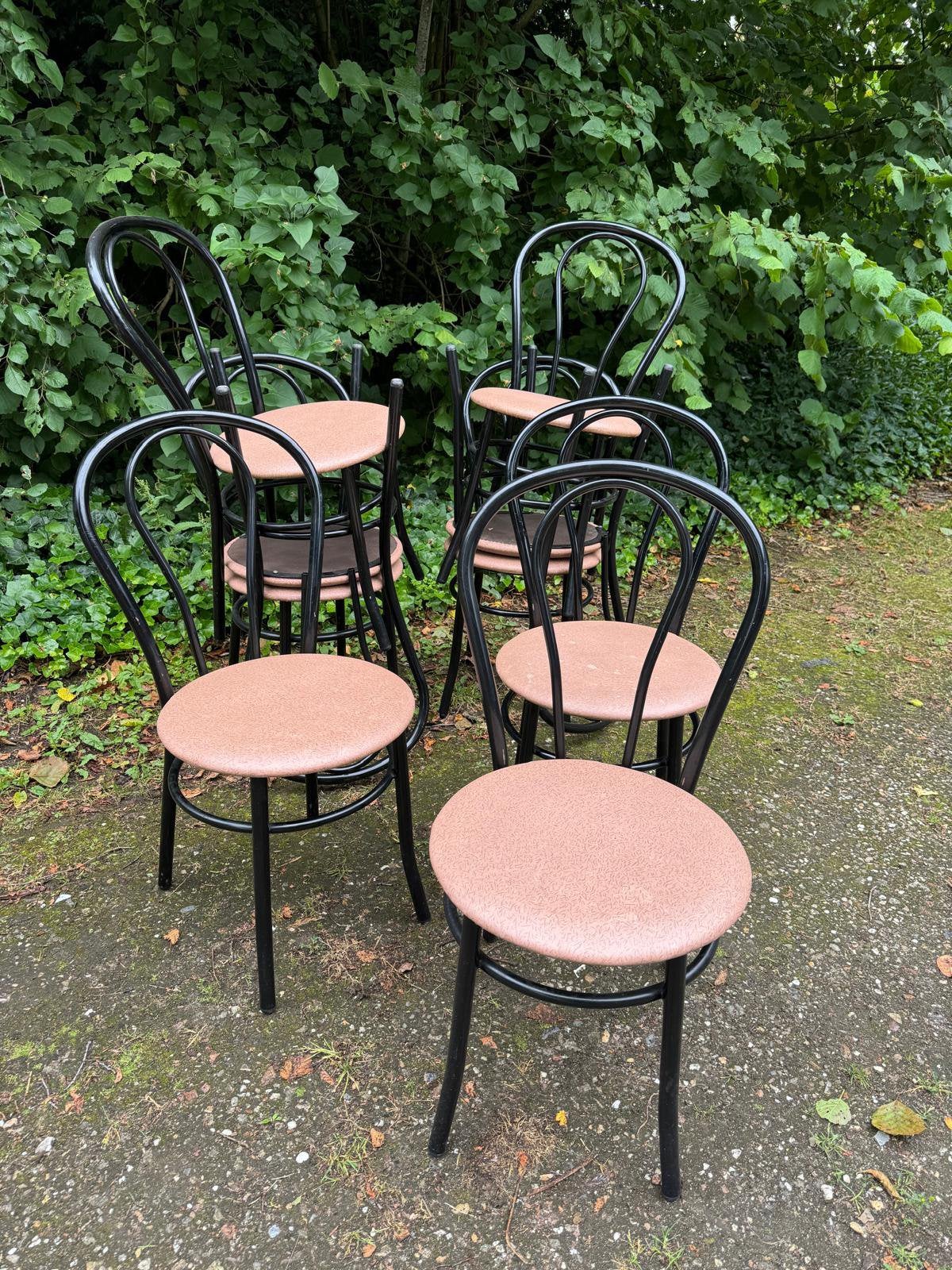18 eetkamerstoelen (Vintage/Cafe/Thonet), Ophalen, Gebruikt, Bruin, Metaal