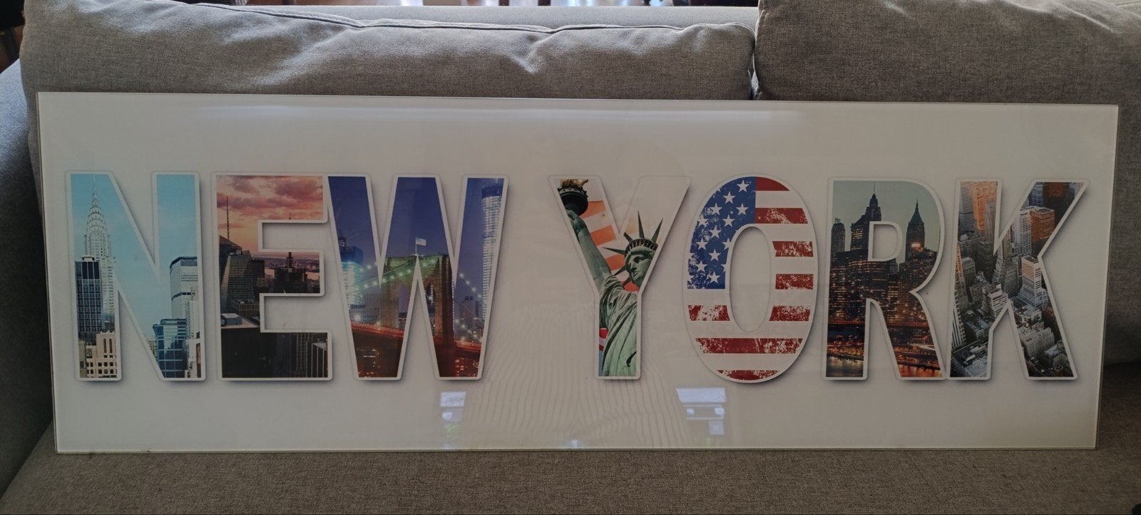 Glazen plaat New York 90x30 cm, Ophalen, Overige typen, Zo goed als nieuw, 75 tot 100 cm
