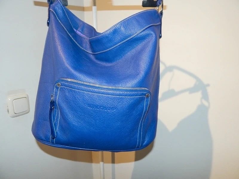 Longchamp prachtige leren tas mooie blauw tint Als Nieuw, Sieraden, Tassen en Uiterlijk, Tassen | Damestassen, Verzenden, Zo goed als nieuw