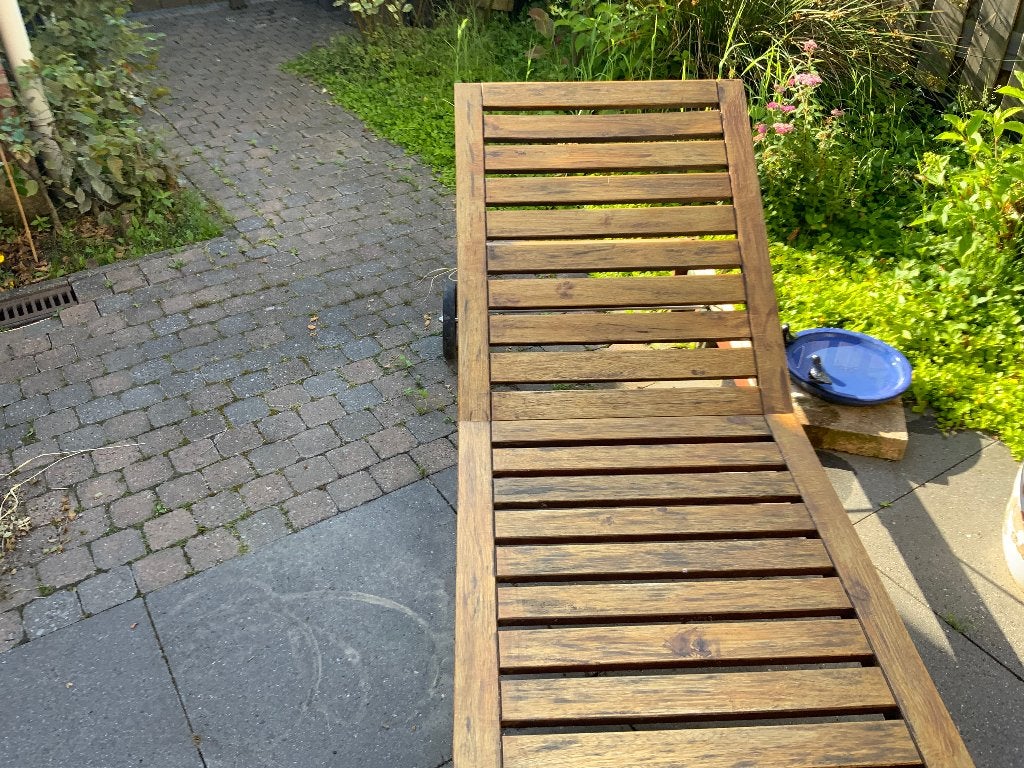 Ligbed, Tuin en Terras, Ligbedden, Ophalen, Zo goed als nieuw, Hout, Verrijdbaar