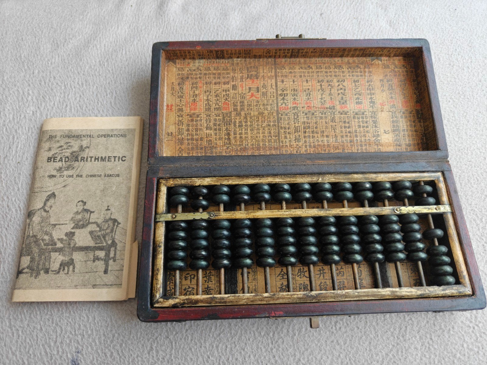Vintage Chinese Abacus (Suanpan) met doos & handleiding, Ophalen of Verzenden