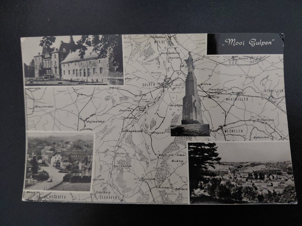 Mooi Gulpen, 3 luik + kaart, gelopen, fotokaart., Verzenden, 1940 tot 1960, Gelopen, Limburg