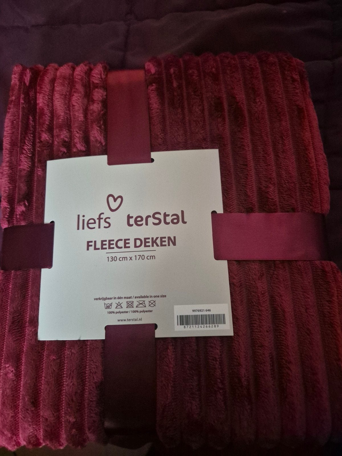 Liefs terStal Fleece Deken - Bordeauxrood 130x170 cm, Ophalen of Verzenden