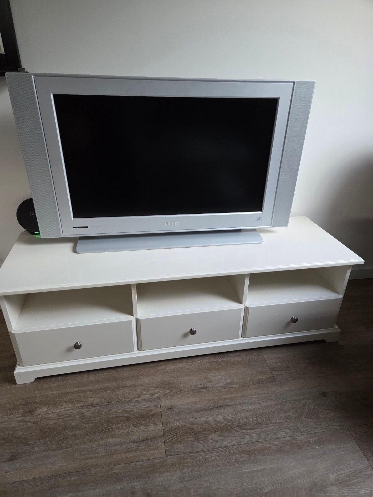 Wit tv-meubel met lades en open vakken, Ophalen, Zo goed als nieuw, Minder dan 100 cm, 25 tot 50 cm