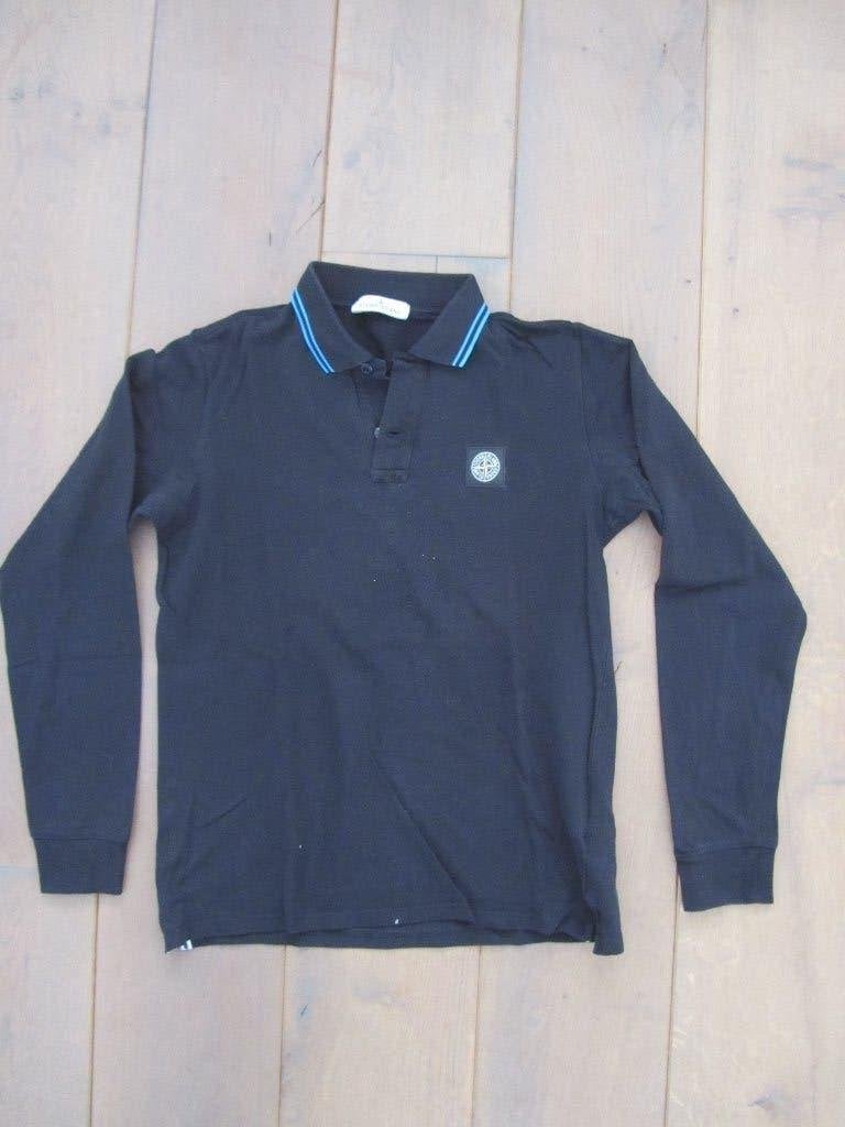 Stone Island zwart longsleeve polo maat 164 170 176, Kinderen en Baby's, Kinderkleding | Maat 164, Gebruikt, Ophalen of Verzenden