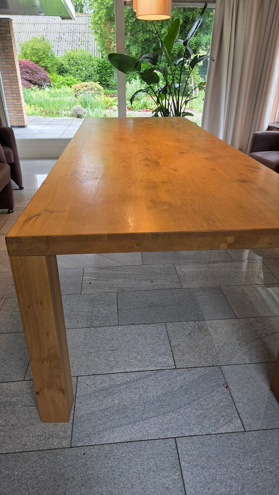 Grote eikenhouten eettafel 280x100x76cm, Huis en Inrichting, Tafels | Eettafels, Modern, Robuust, 100 tot 150 cm, Eikenhout, 200 cm of meer