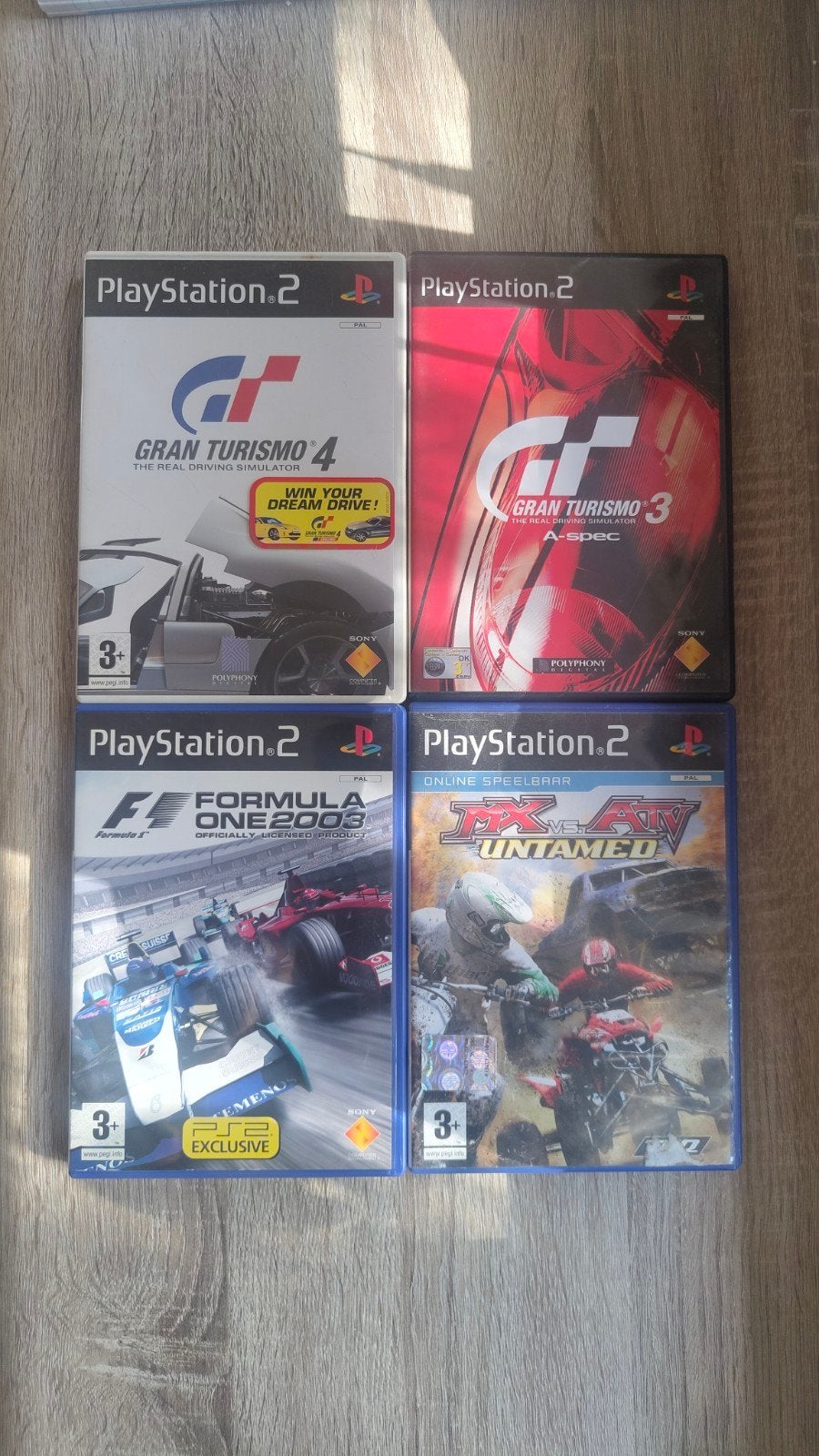PS2 Race bundel: Gran Turismo, F1, MX vs. ATV, Gebruikt, 1 speler, Racen en Vliegen, Ophalen of Verzenden