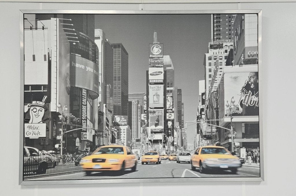 Schilderij New York - Times Square met gele taxi's, Ophalen, 125 cm of meer, Zo goed als nieuw, Schilderij
