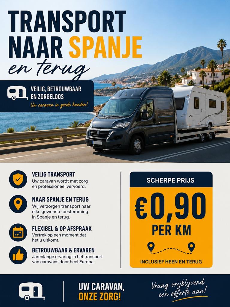 Caravan transport spanje