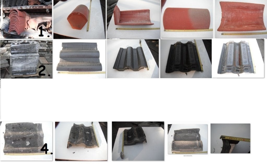Diverse kleine hoeveelheden dakpannen (hulpstukken), Ophalen