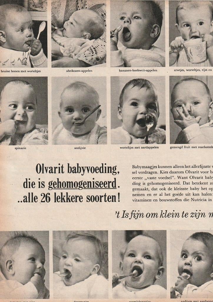 Retro reclame 1964 Nutricia Olvarit heel veel baby's, Verzamelen, Verzenden, Overige typen