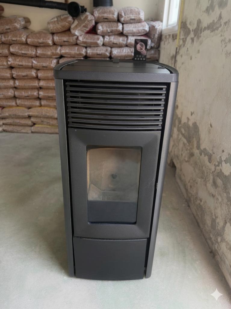 MCZ Ego Hydromatic 12 M2 (CV-kachel) + 100 zakken pellets, Huis en Inrichting, Kachels, Ophalen of Verzenden, Zo goed als nieuw