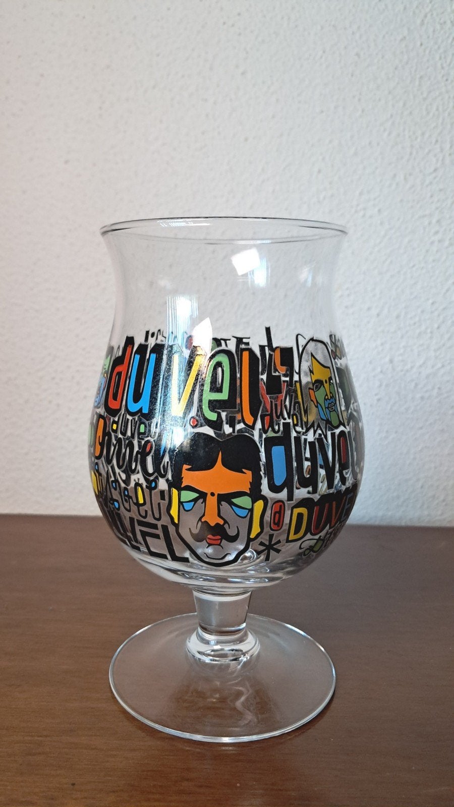 Duvel bierglas Denis Meyer 2010, Ophalen of Verzenden, Zo goed als nieuw, Glas of Glazen, Duvel