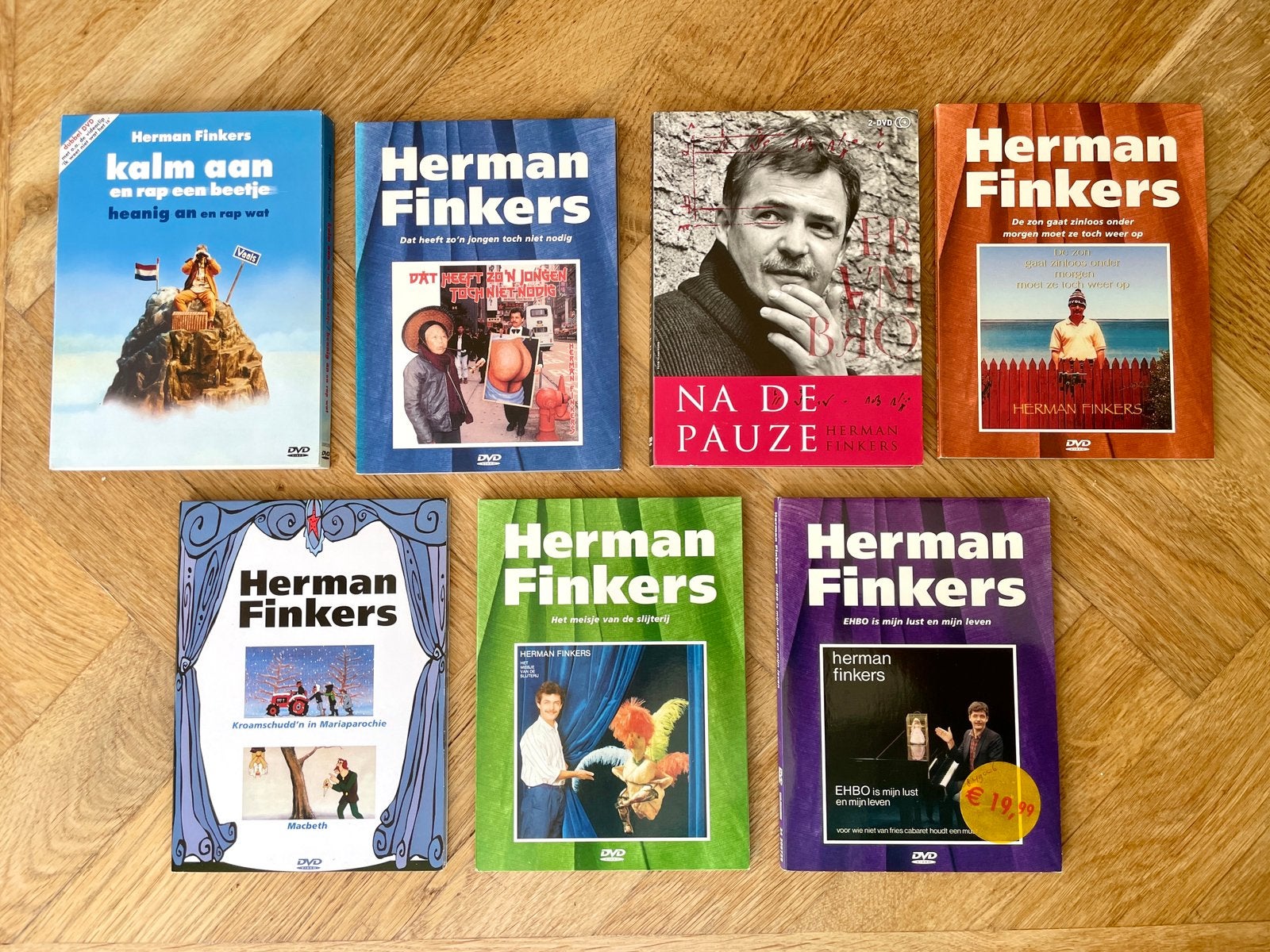 7x Herman Finkers DVD’s (nette staat, met NL), Alle leeftijden, Zo goed als nieuw, Herman Finkers, Stand-up of Theatershow