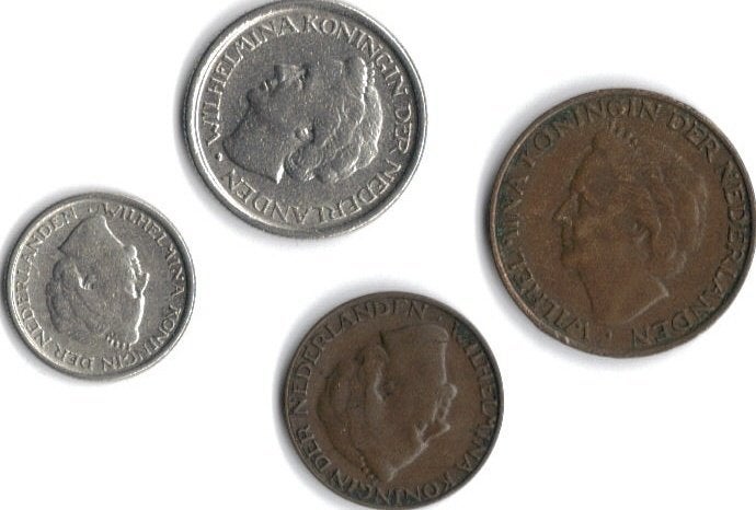 Setje 1, 5, 10 en 25 cent Nederland - Wilhelmina, Ophalen of Verzenden, Koningin Wilhelmina, Overige waardes, Setje