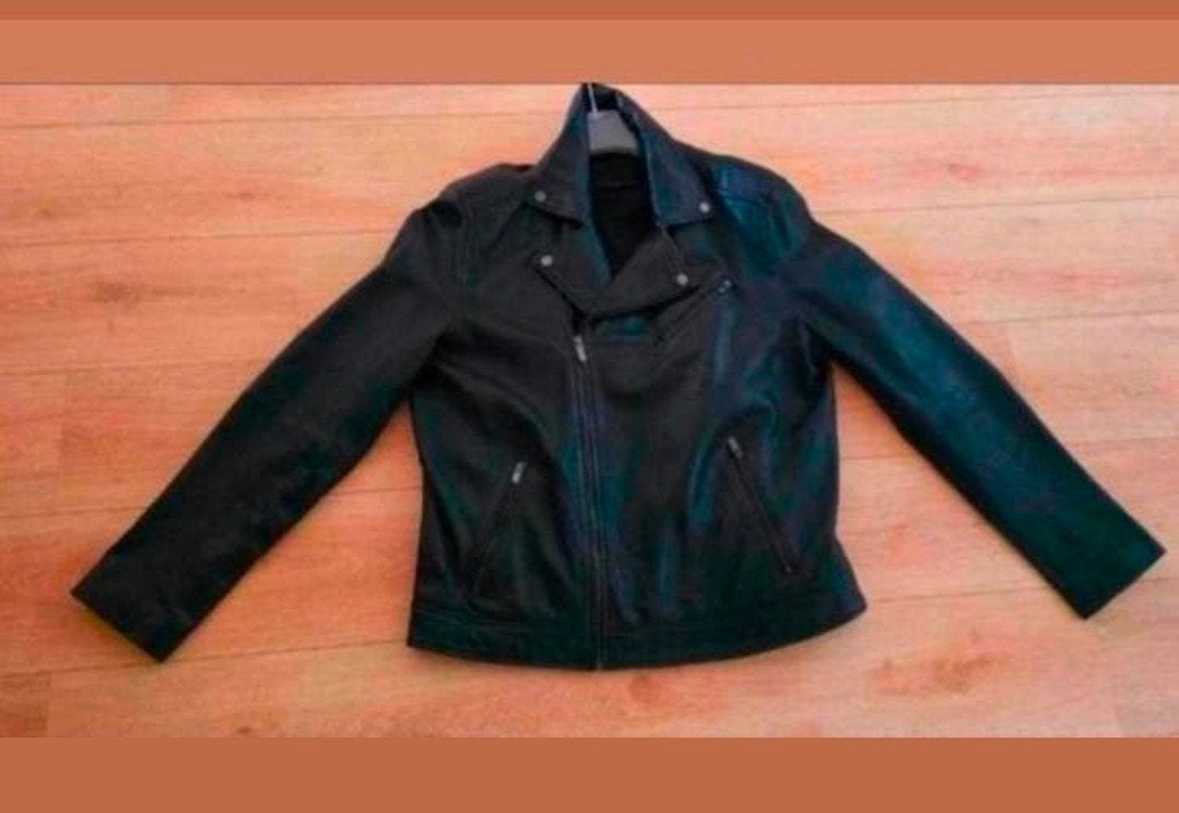 Nieuw motorjack van soepel lams nappa leer, XL, Zwart, Maat 56/58 (XL), Nieuw, C&A