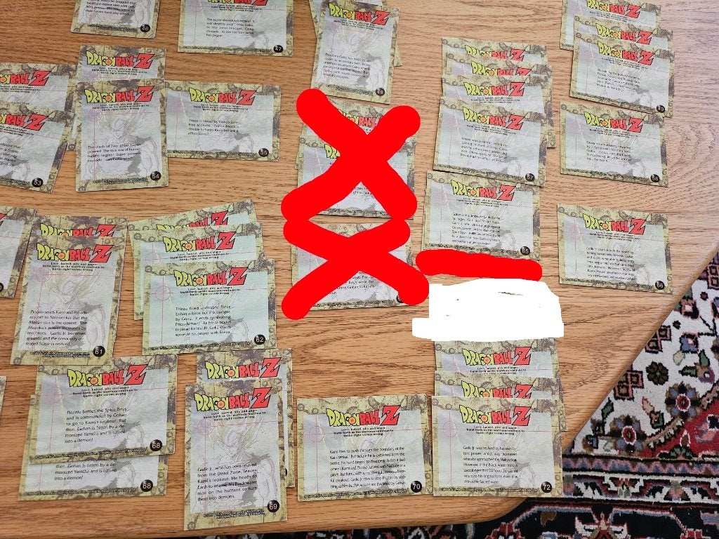 49 dragonball z kaarten namek saga nrs 46 tm 72 mogen PS, Ophalen of Verzenden, Zo goed als nieuw, Meerdere kaarten