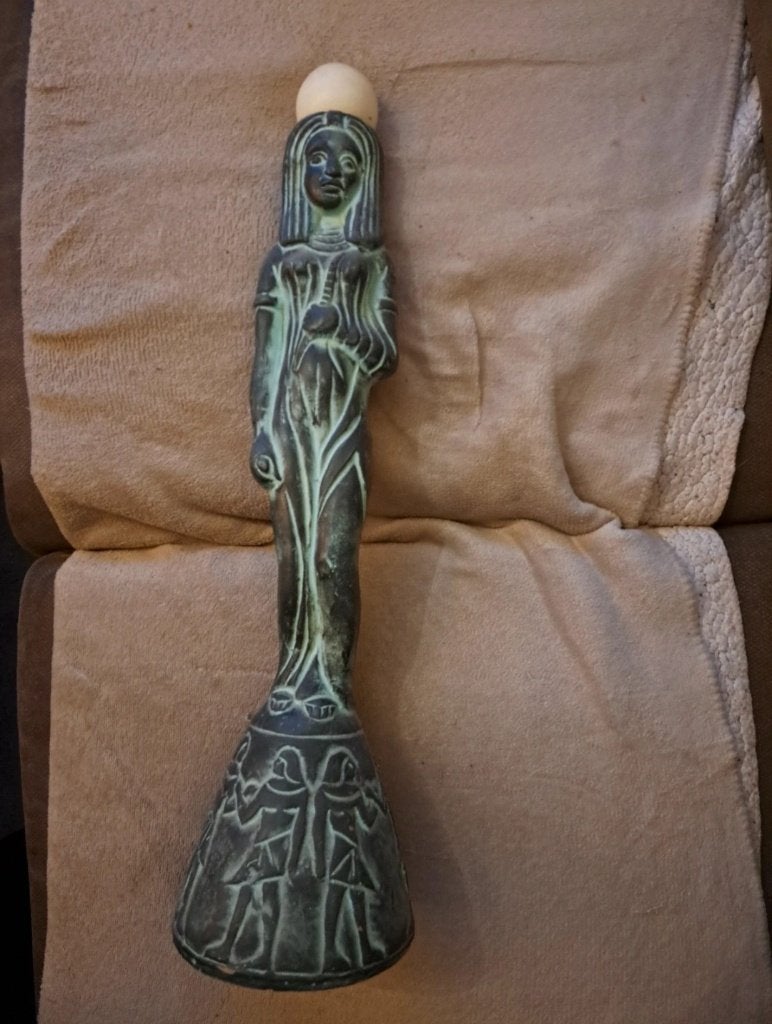 Een groot oud egyptisch stenen beeld, Verzamelen, Beelden en Beeldjes, Ophalen, Zo goed als nieuw, Mens