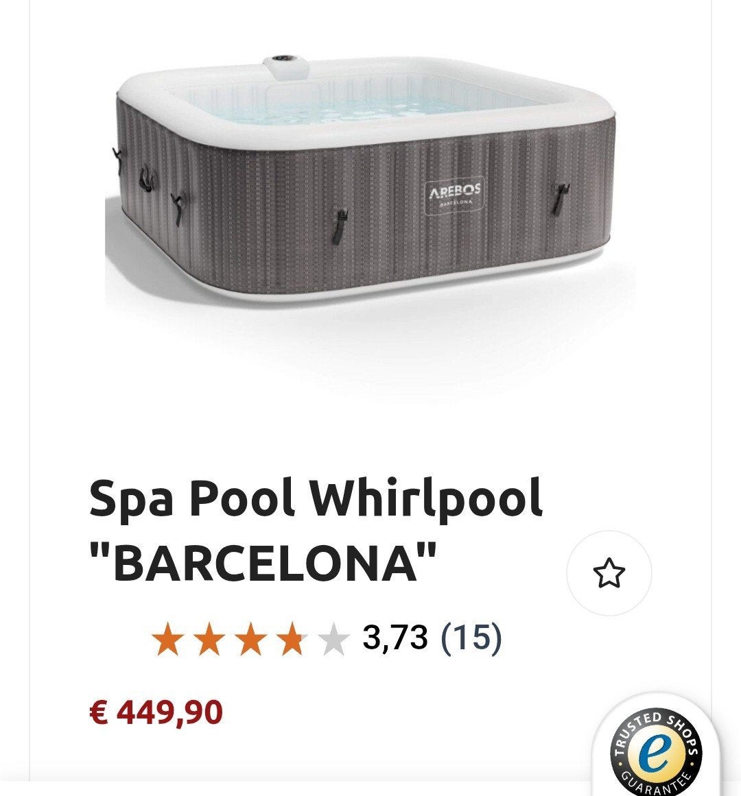 AREBOS Spa Pool Whirlpool "BARCELONA" - Opblaasbaar, Tuin en Terras, Bubbelbaden en Hottubs, Ophalen, Nieuw, Afdekzeil, Opblaasbaar
