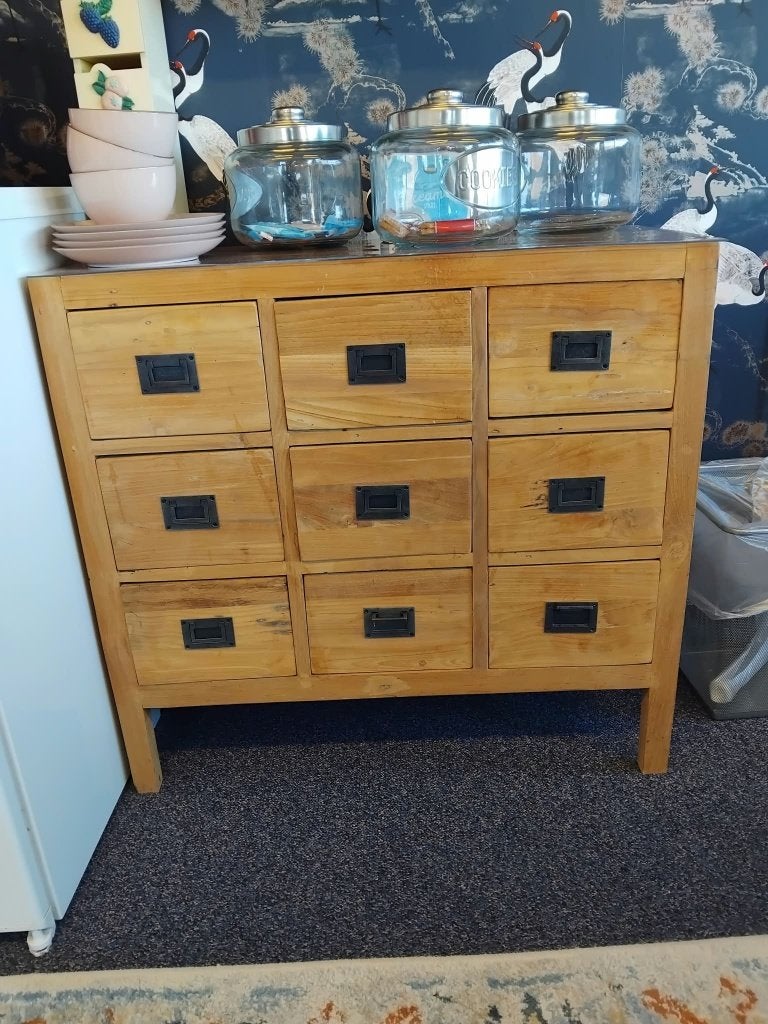 Ladekast natural hout - 75x80x35 cm, Ophalen, 5 laden of meer, Eikenhout, Zo goed als nieuw
