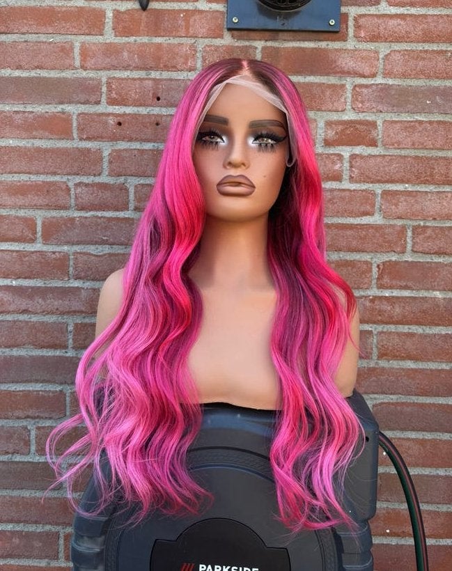 Pink blush haarwerk lace wig pruik echt haar haarstuk, Ophalen, Nieuw, Pruik of Haarverlenging