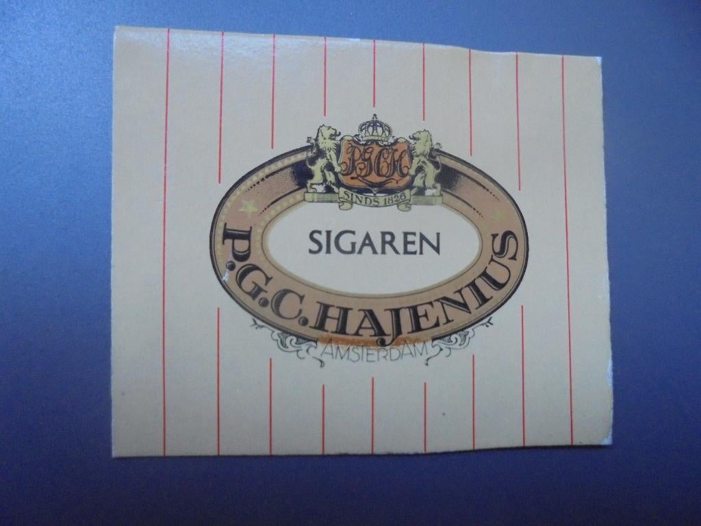 Oud lucifermerk sigarenmerk P.G.C. Hajenius Amsterdam 1826, Ophalen of Verzenden, Zo goed als nieuw, Sigarenbandjes