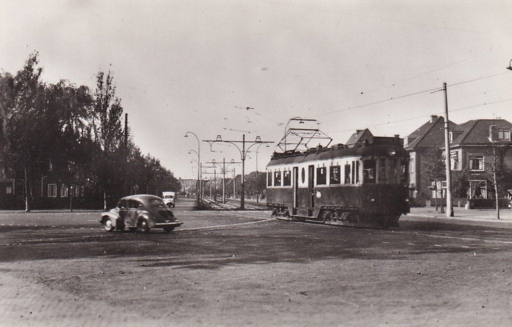 738Q Voorburg, lijn N.Z.H. Scheveningen-Voorburg, Ophalen of Verzenden, 1940 tot 1960, Ongelopen, Zuid-Holland