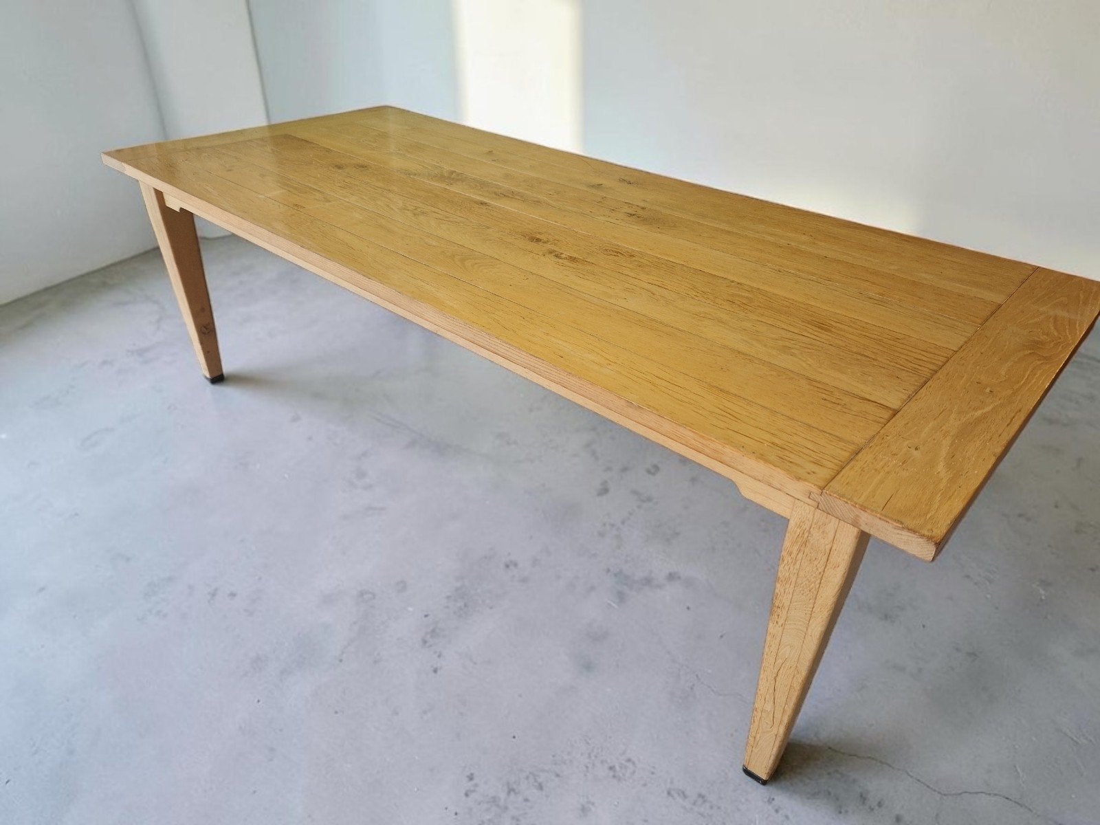 Franse eiken kloostertafel, Ophalen, Eikenhout, 200 cm of meer, 50 tot 100 cm