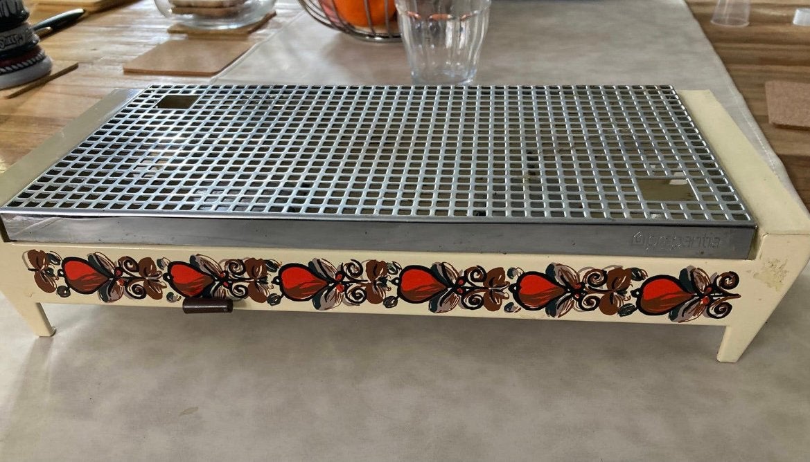 Vintage Brabantia rechaud jaren 70 bloemmotief, Ophalen of Verzenden, Gebruikt