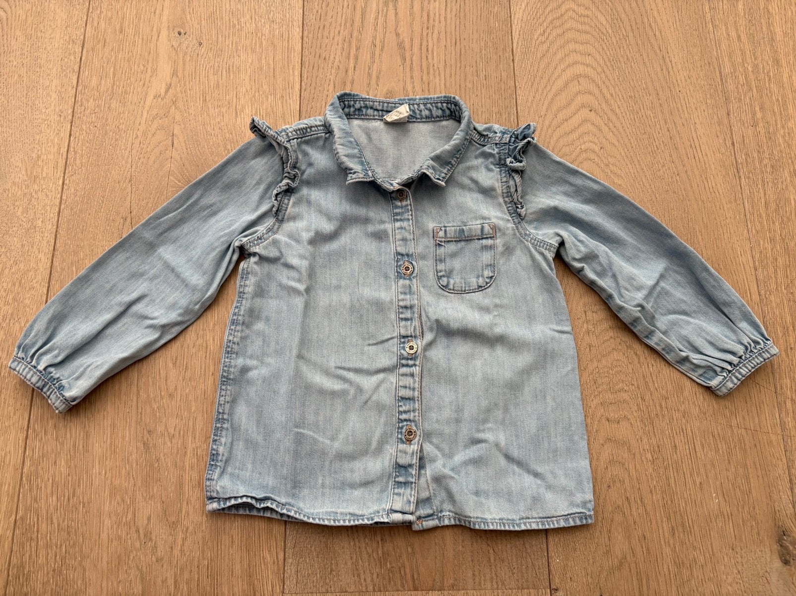 Spijkerblouse H&M maat 92, Ophalen of Verzenden, Gebruikt, Meisje, Trui of Vest