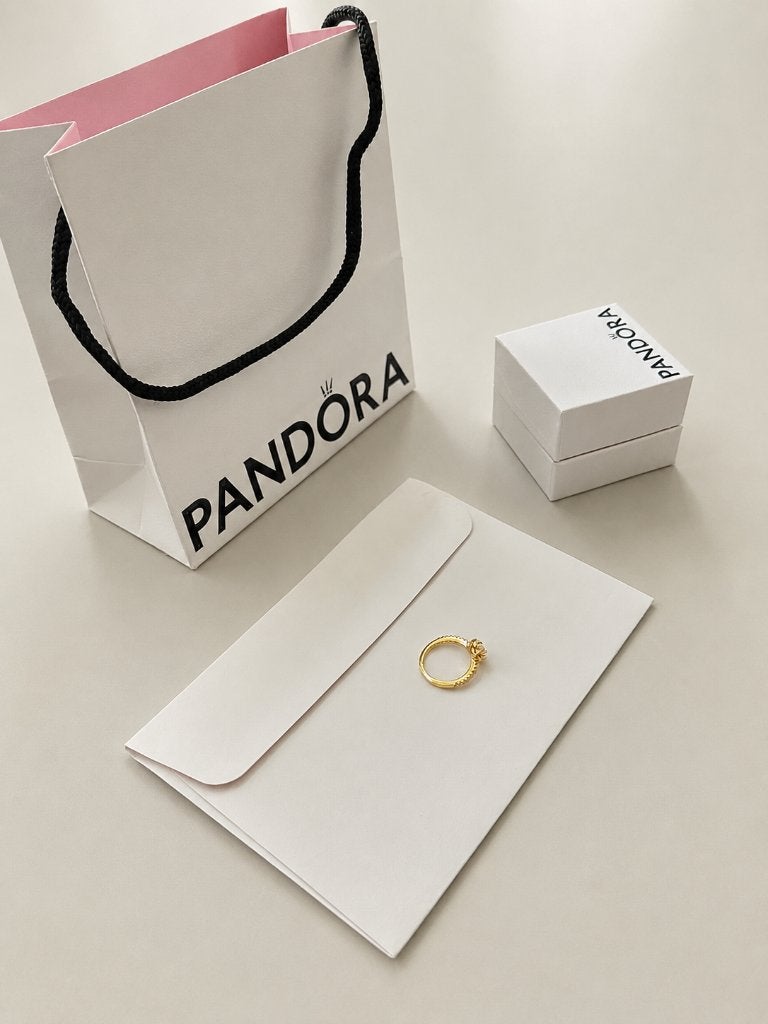 Pandora Ring Gold o - 50, Met kristal, Verzenden, Nieuw, 17 tot 18