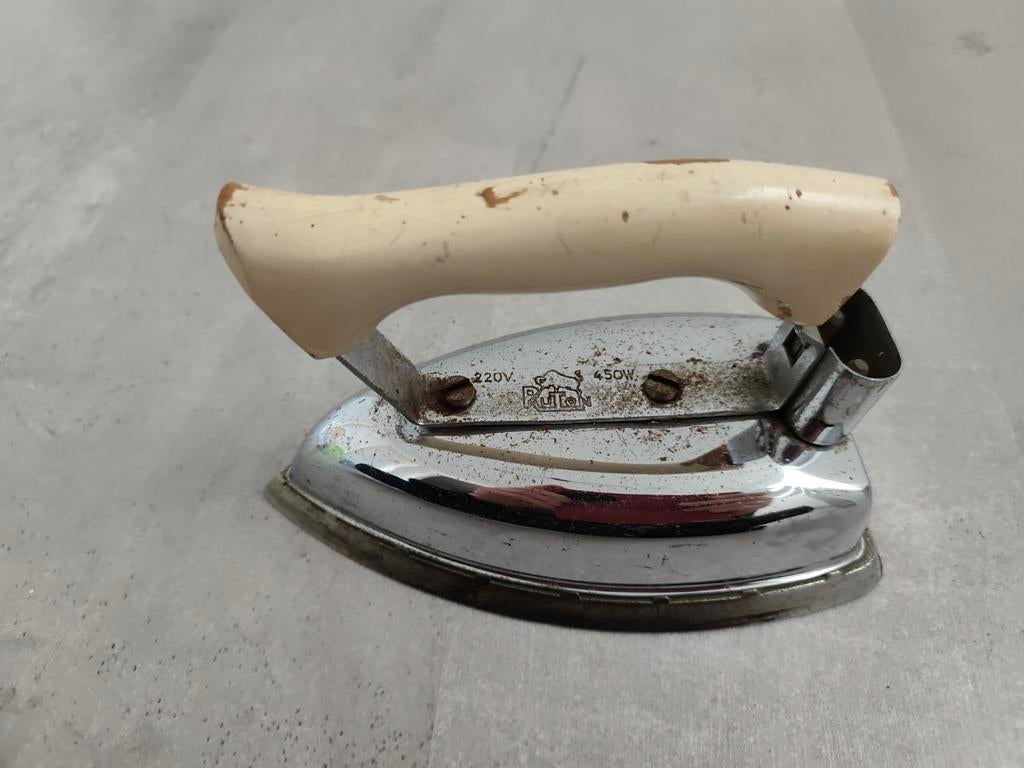 Vintage Ruton elektrische strijkbout jaren '50-'60, Witgoed en Apparatuur, Ophalen of Verzenden