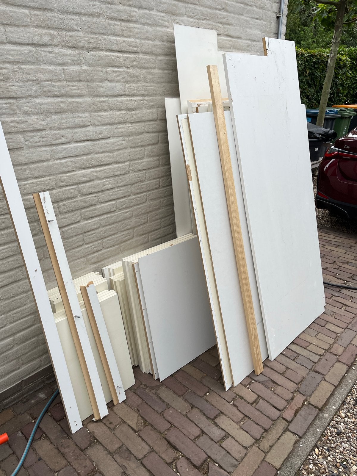 Diverse witte MDF planken en panelen, Ophalen, Gebruikt