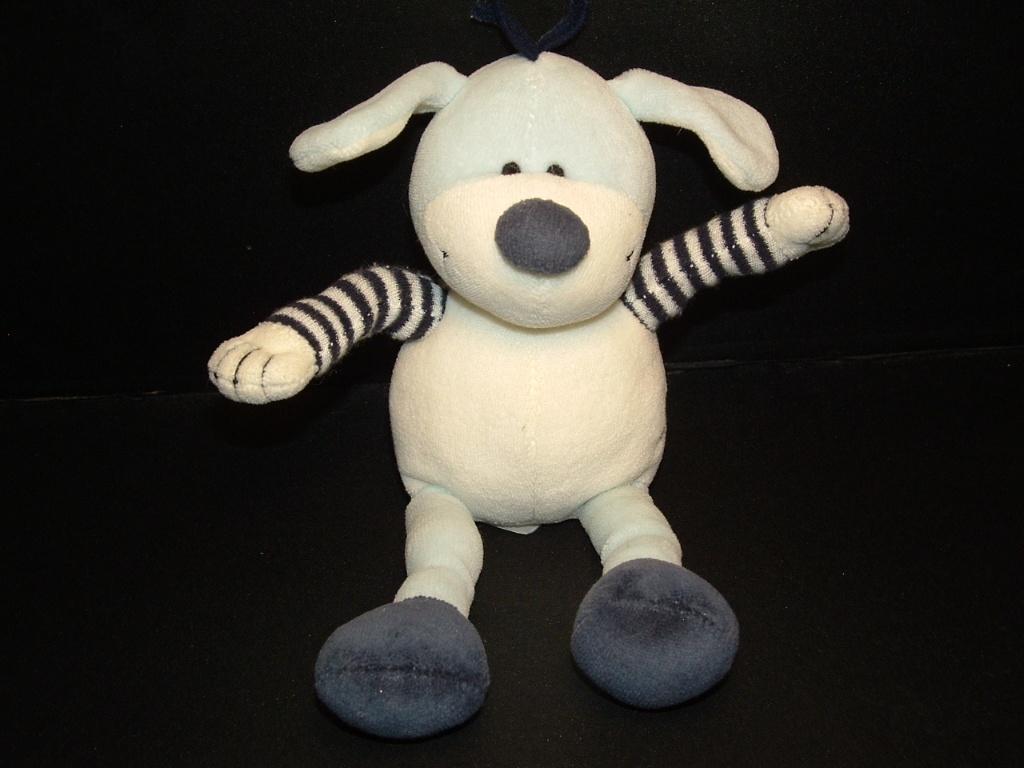 HAPPY HORSE HOND VELOURS WIT/LICHTBLAUW MET TRICOT, Verzenden, Nieuw, Overige typen