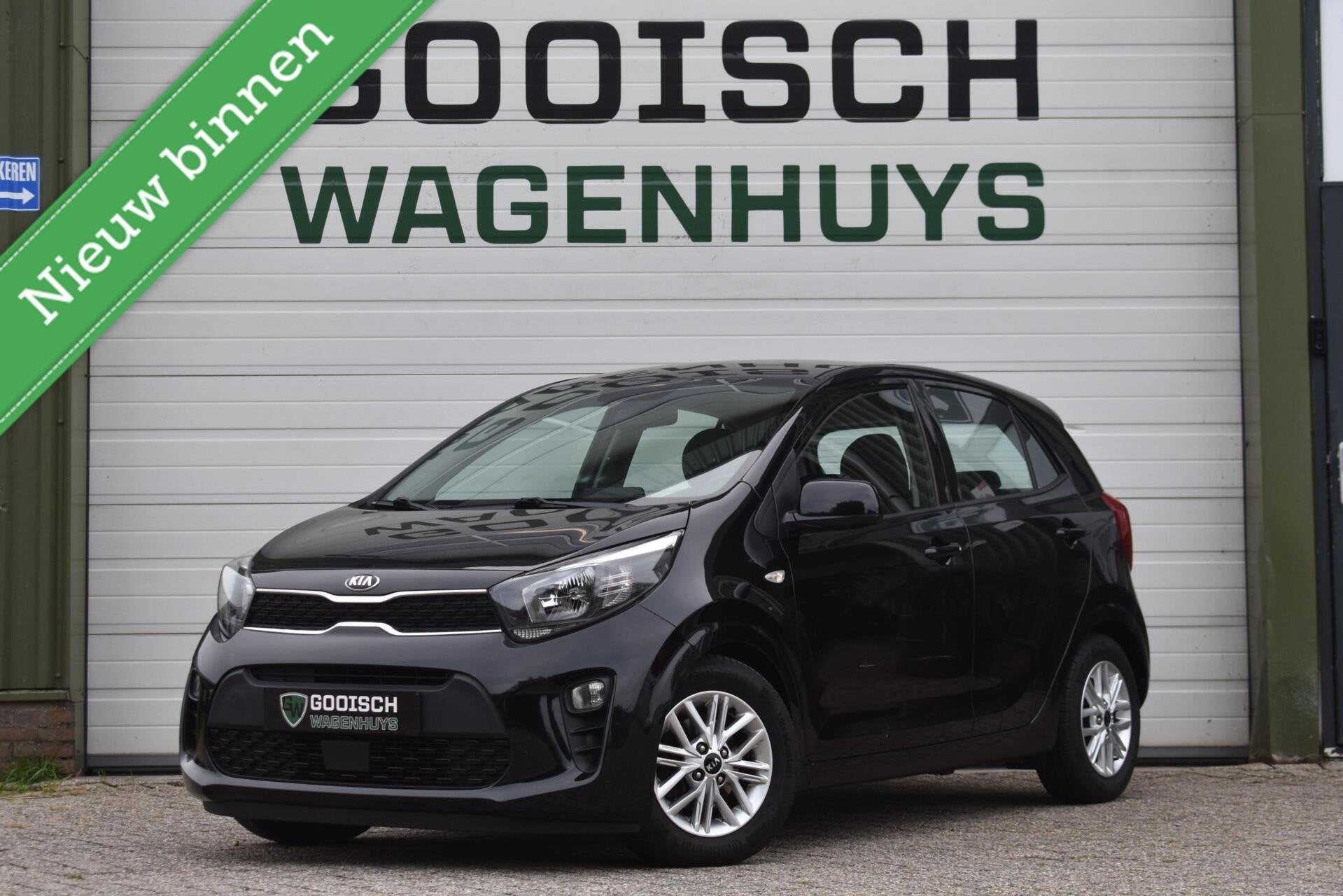 Kia Picanto 1.0 DPi DynamicLine | Camera | Carplay | Cruise, Met garantie (alle), 4 stoelen, Zwart, Origineel Nederlands
