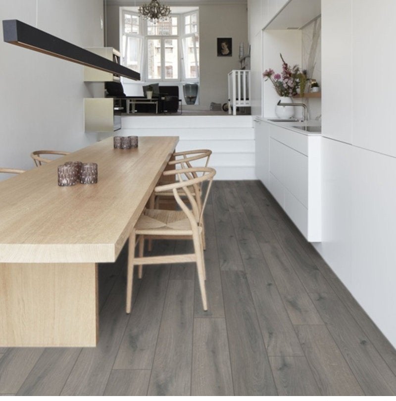 Laminaat Gyant Grey 9mm dik Zwaar woon gebruik - Easy click, 75 m² of meer, 9mm dik Laminaat vloer voor zwaar woon gebruik grijs