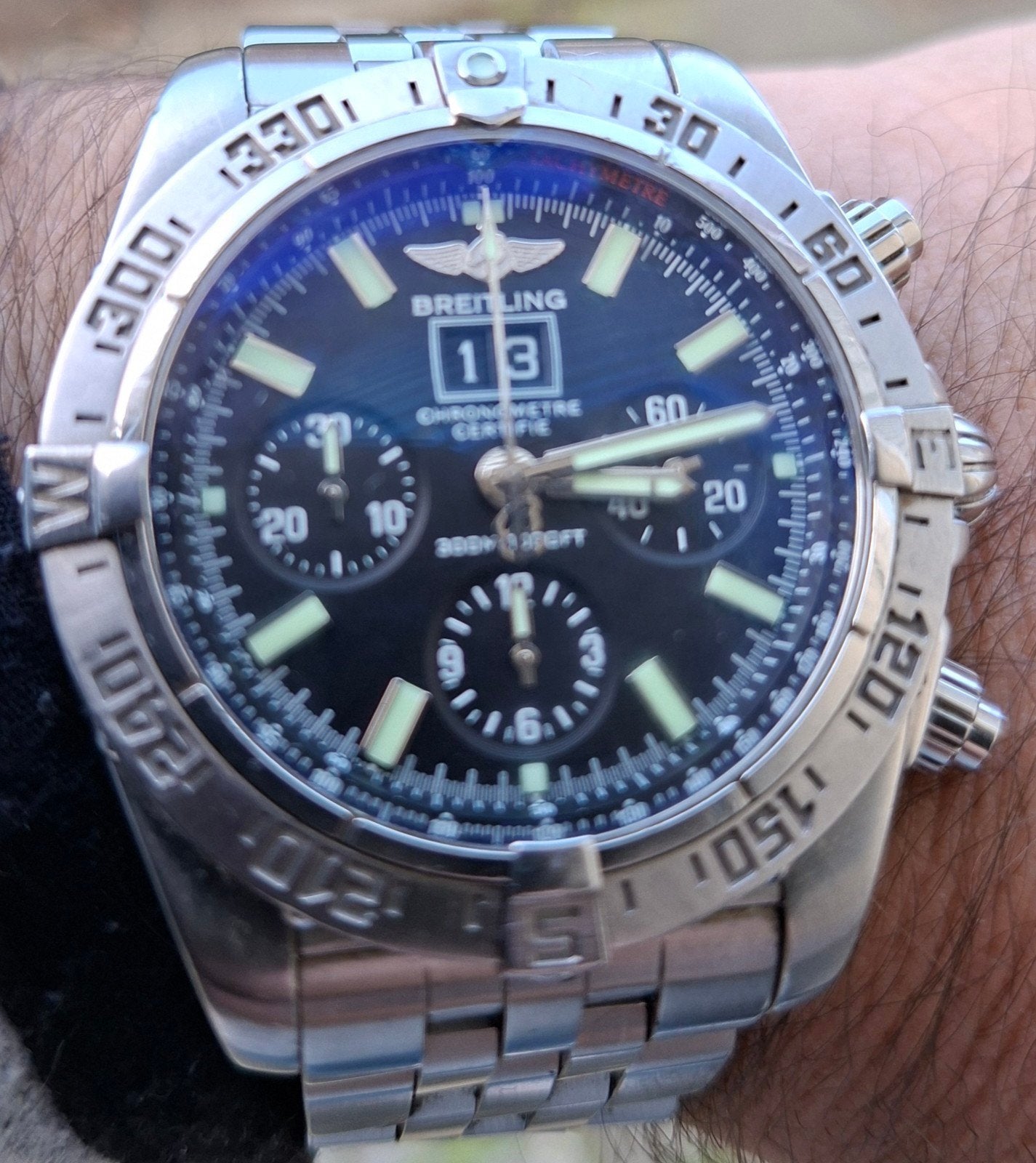 breitling blackbird A44359 chronograaf automaat 2008, Ophalen, Zo goed als nieuw, Breitling