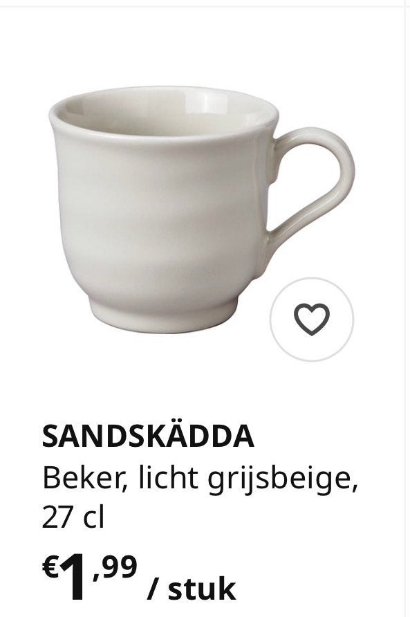 15 NIEUWE IKEA SANDSKÄDDA Bekers - Licht Grijsbeige, Ophalen, Nieuw, IKEA, Mok
